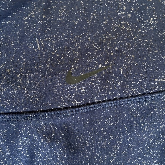 Nike Navy Blue Glitter Metallic Mesh Power Victory Tight Leggings - Picture 3 of 5